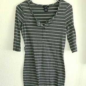 Grey Stripped Tight Dress